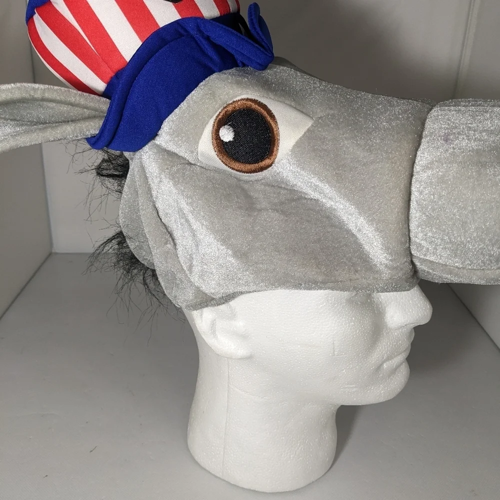 NEW-Costumes USA Donkey Head Democrat 4th of July Jackass Hat Plush 2024Election
